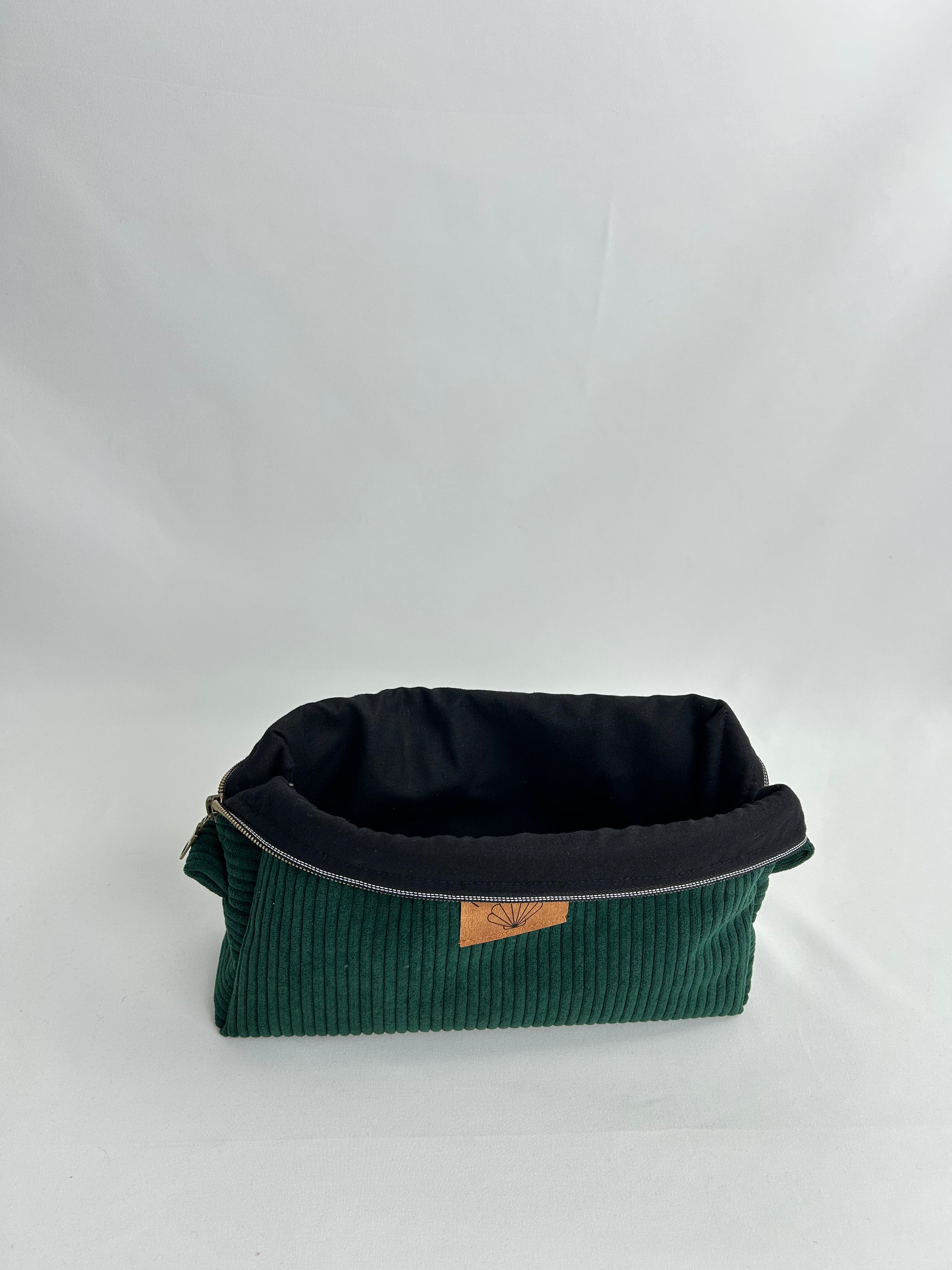 Trousse à maquillage verte sapin