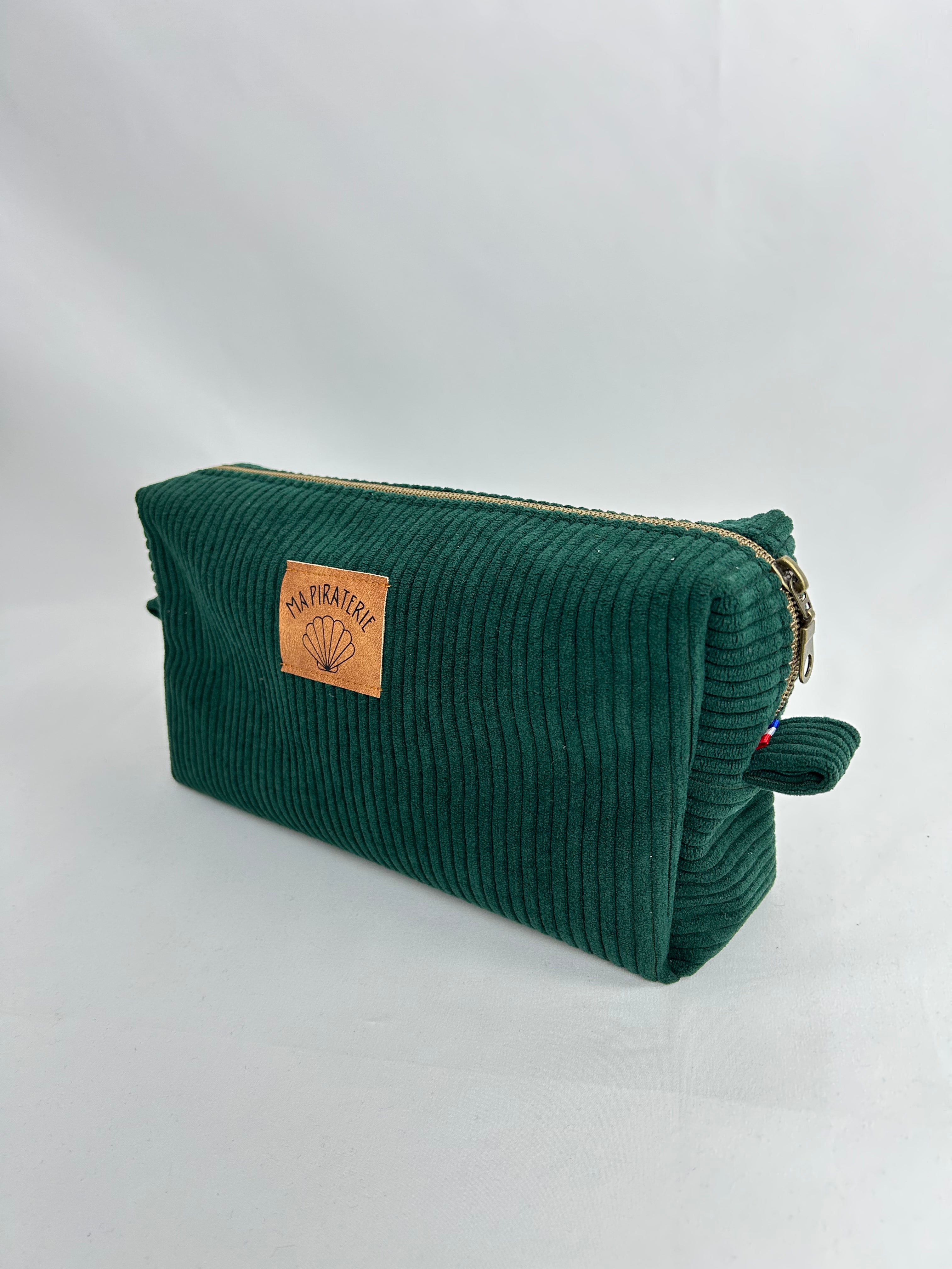 Trousse à maquillage verte sapin