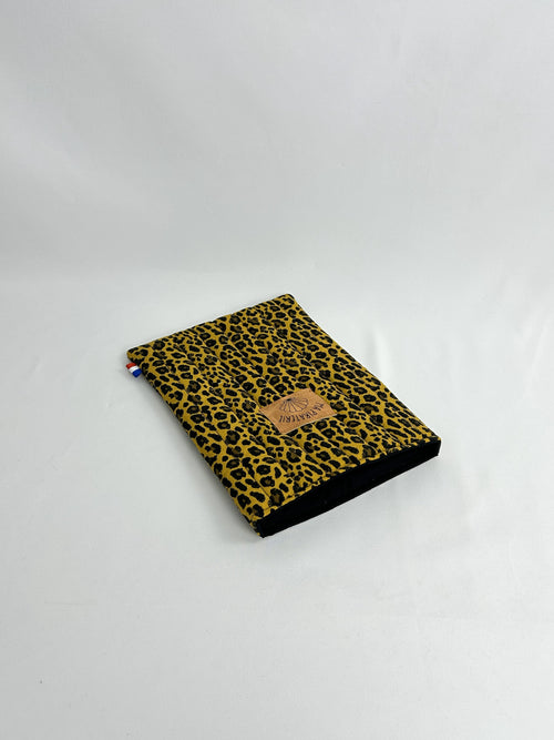 Housse de livre léopard jaune