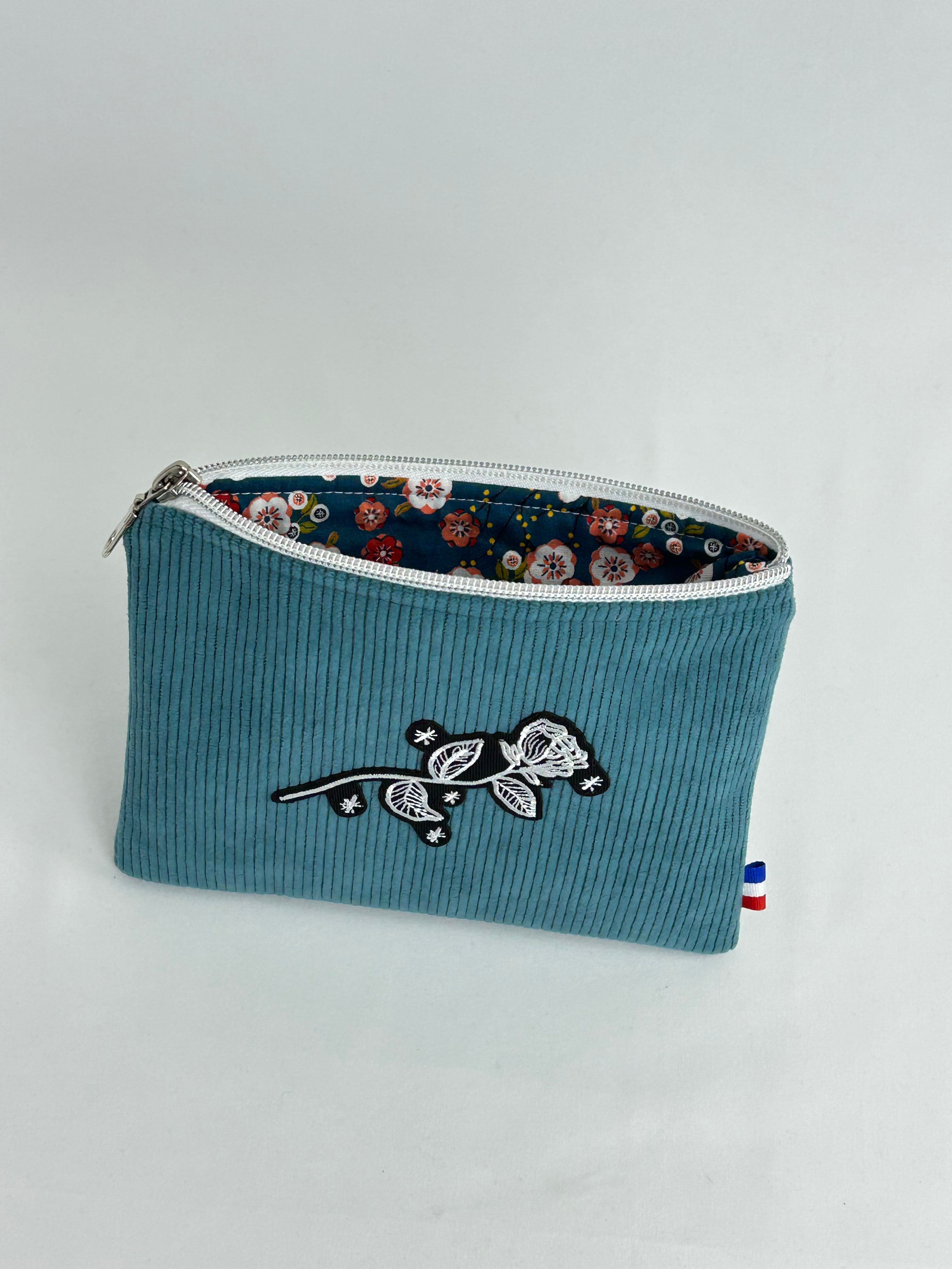 Pochette plate bleu lagoon