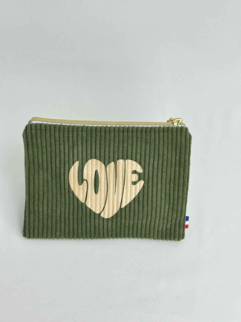Pochette plate kaki love