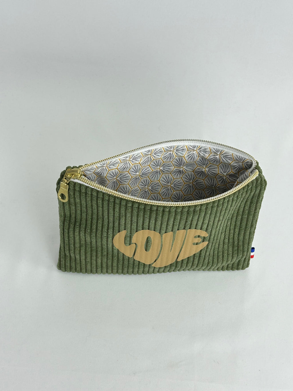 Pochette plate kaki love