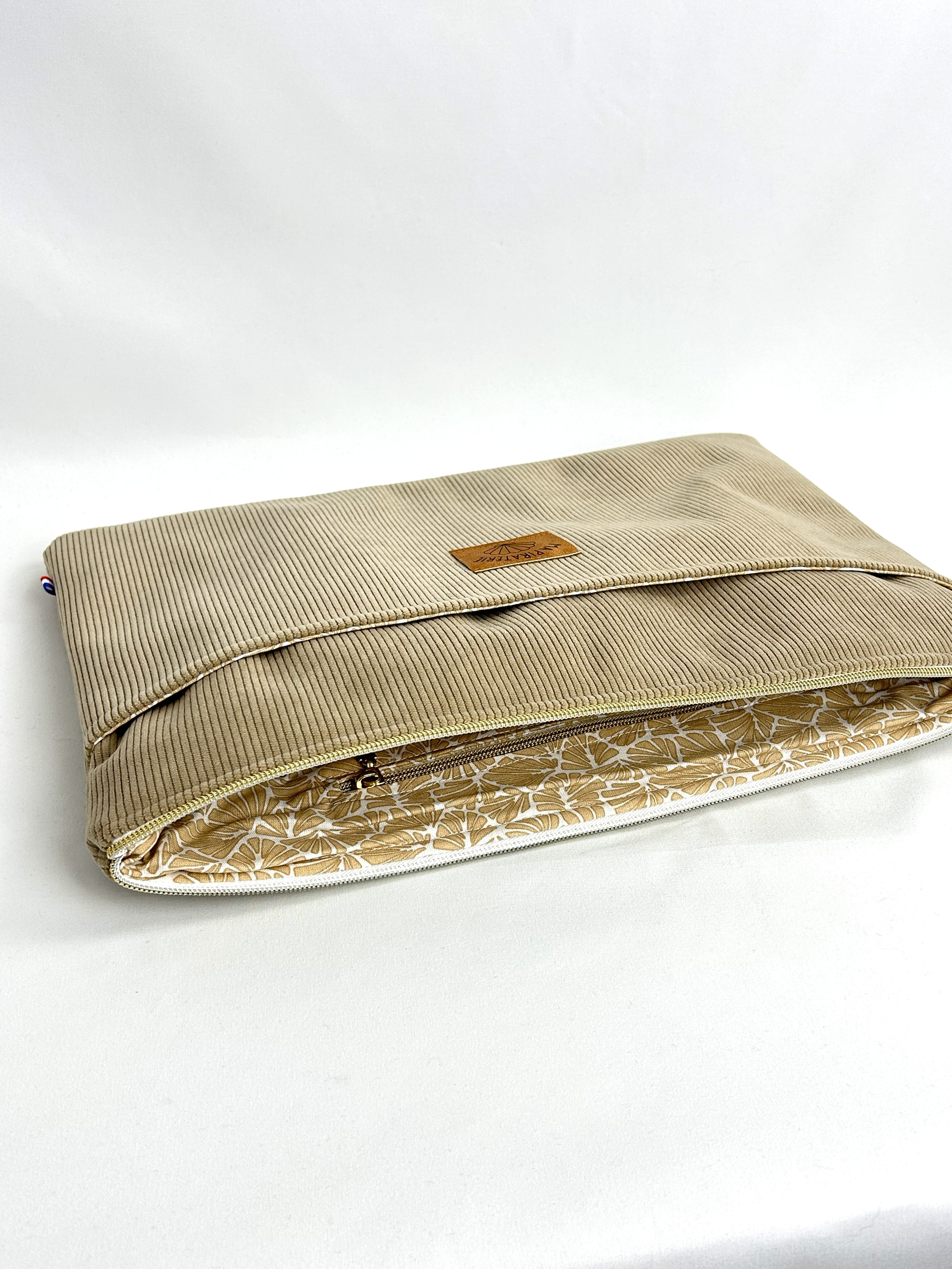 Housse d'ordinateur beige