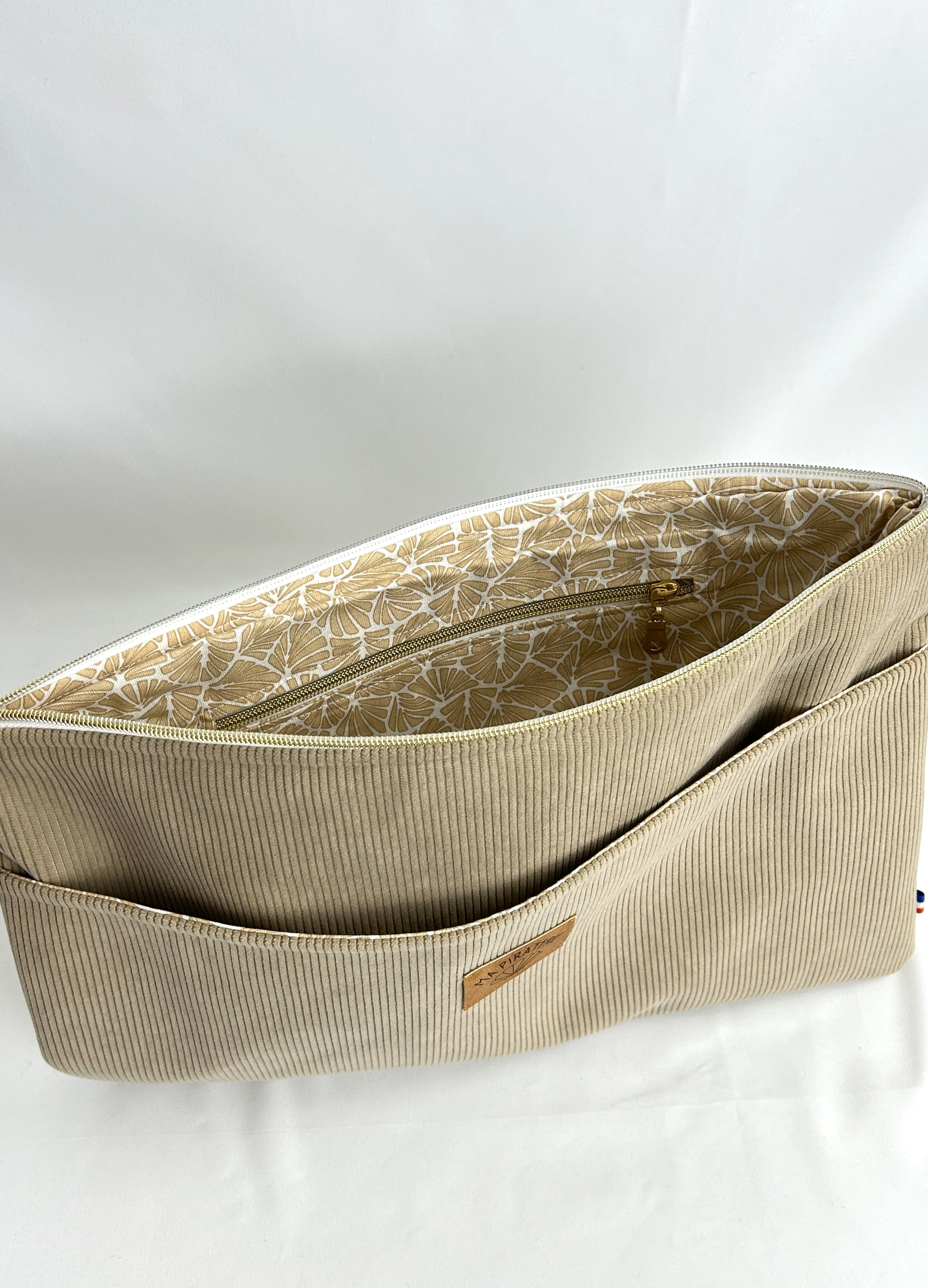 Housse d'ordinateur beige